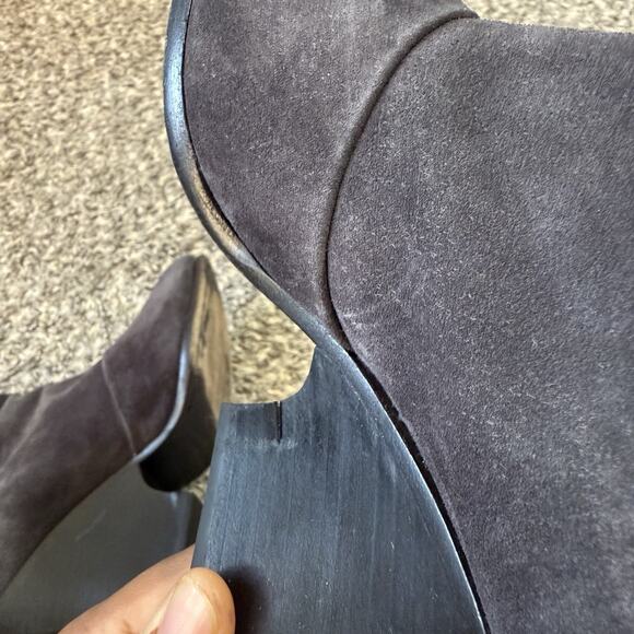 RAG & BONE Tacita Suede Tassel Wedge Ankle Boots Asphalt Gray 38.5 US 8.5 READ - Picture 6 of 9